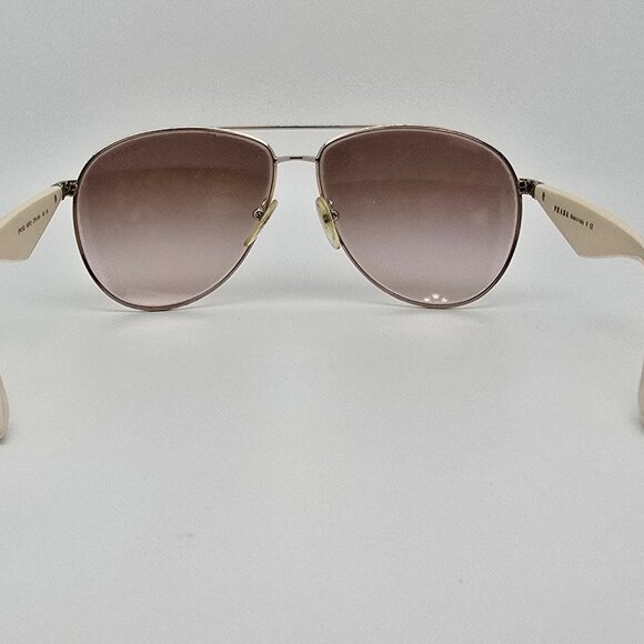Prada SPR53Q ZVN-0A6 Pale Gold Frame Brown Gradient Lens Aviator Sunglasses 60mm - Picture 4 of 12